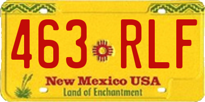 NM license plate 463RLF