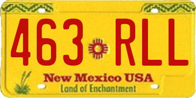 NM license plate 463RLL