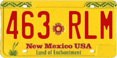 NM license plate 463RLM