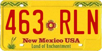 NM license plate 463RLN