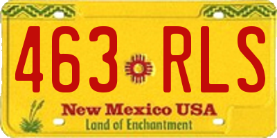NM license plate 463RLS