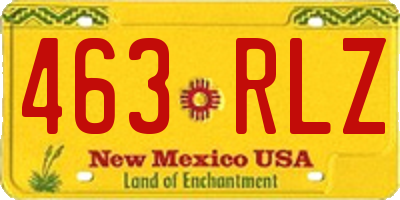 NM license plate 463RLZ