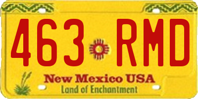NM license plate 463RMD