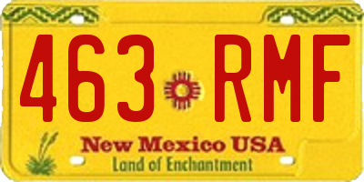 NM license plate 463RMF