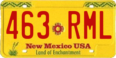 NM license plate 463RML