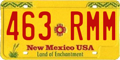 NM license plate 463RMM