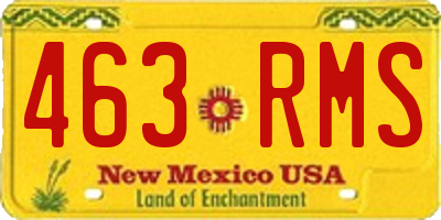 NM license plate 463RMS