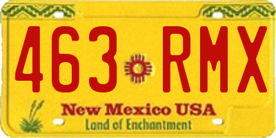 NM license plate 463RMX