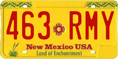NM license plate 463RMY