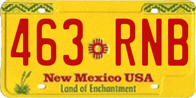 NM license plate 463RNB