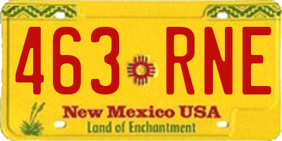 NM license plate 463RNE