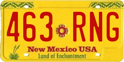 NM license plate 463RNG