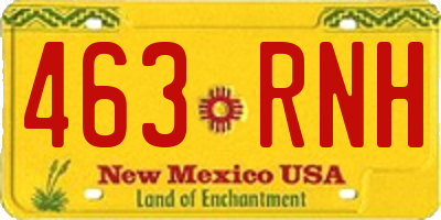 NM license plate 463RNH