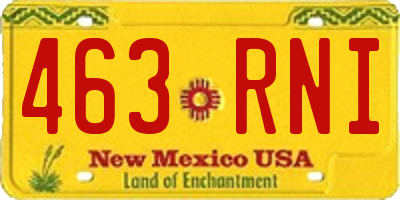 NM license plate 463RNI