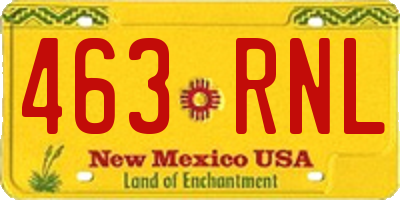 NM license plate 463RNL
