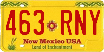 NM license plate 463RNY