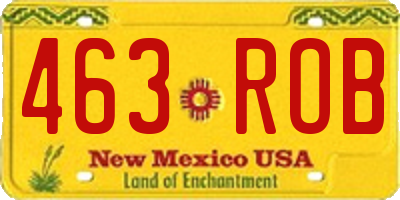 NM license plate 463ROB