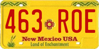 NM license plate 463ROE