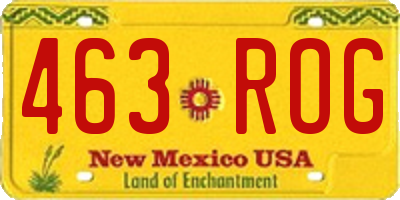 NM license plate 463ROG