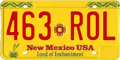 NM license plate 463ROL