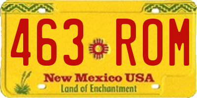 NM license plate 463ROM