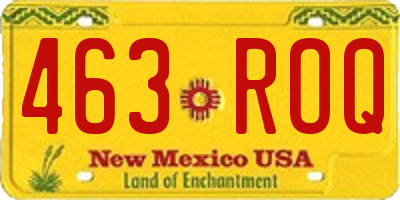 NM license plate 463ROQ