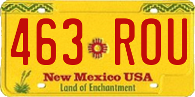 NM license plate 463ROU
