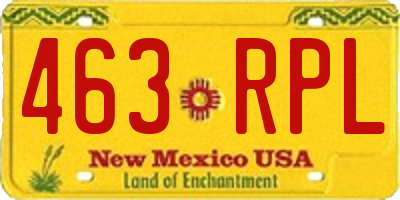 NM license plate 463RPL