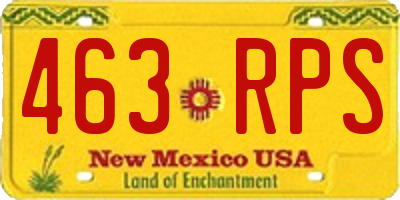 NM license plate 463RPS