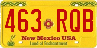 NM license plate 463RQB