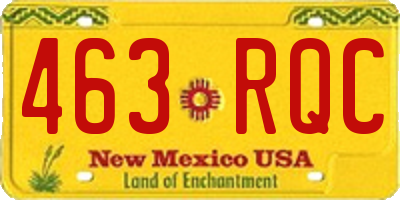 NM license plate 463RQC