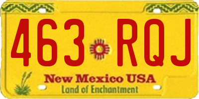 NM license plate 463RQJ