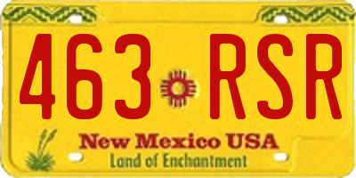 NM license plate 463RSR