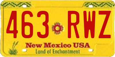 NM license plate 463RWZ