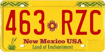 NM license plate 463RZC