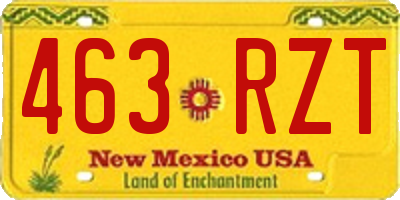 NM license plate 463RZT