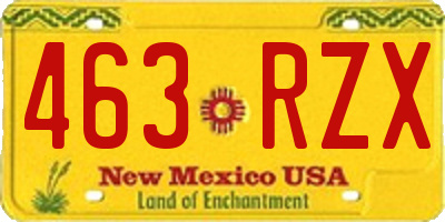 NM license plate 463RZX