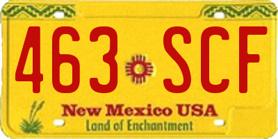 NM license plate 463SCF