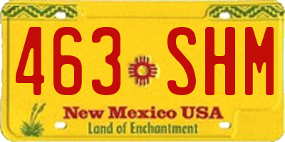 NM license plate 463SHM