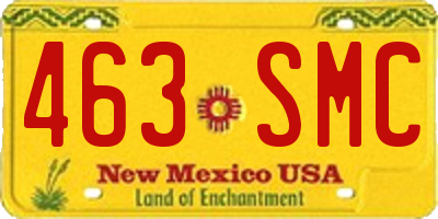 NM license plate 463SMC