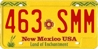NM license plate 463SMM