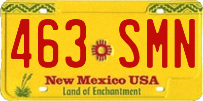 NM license plate 463SMN