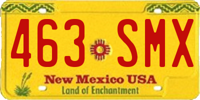 NM license plate 463SMX