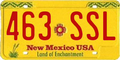 NM license plate 463SSL