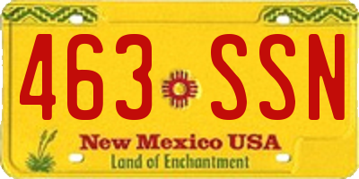 NM license plate 463SSN