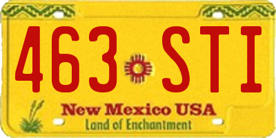 NM license plate 463STI