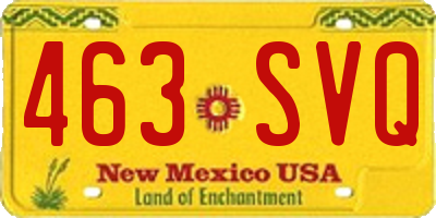 NM license plate 463SVQ