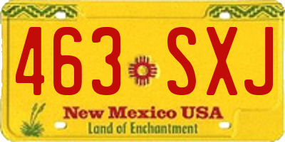 NM license plate 463SXJ