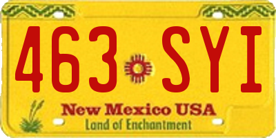 NM license plate 463SYI