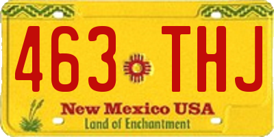 NM license plate 463THJ